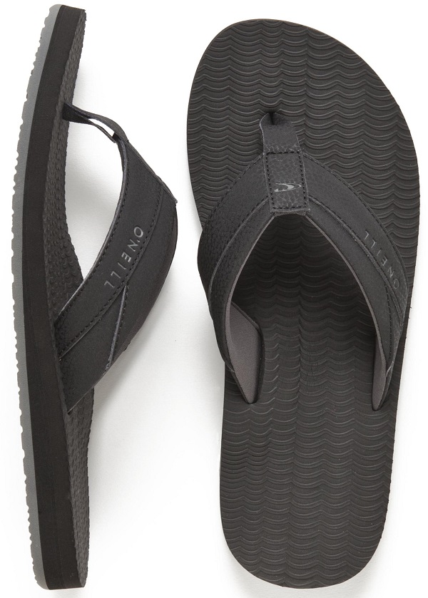 men's black flip flops