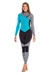 GlideSoul 3mm Full Wetsuit Chest Zip Women's Vibrant Stripes Black/Blue - 430FS0340-22