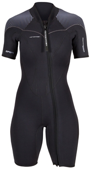 3mm Womens Henderson Thermoprene Pro Shorty Springsuit wetsuit - Front Zip - PLUS SIZES 