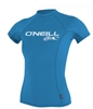 ONeill Womens Skins Short Sleeve Rashguard 50+ UV Protection Riviera Blue -