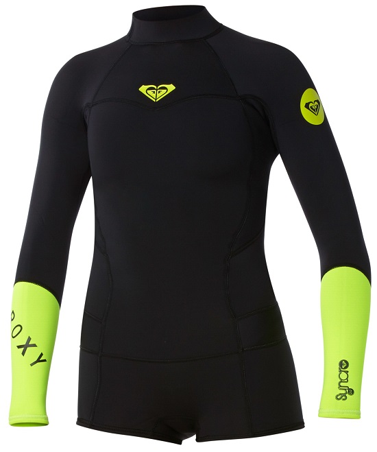 roxy syncro springsuit black with yellow