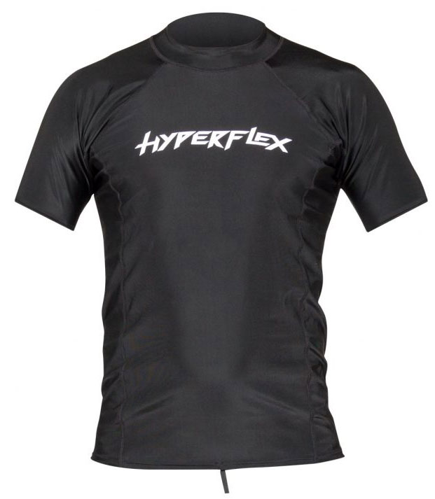 Hyperflex Rashguard Uomo Manica Corta – Protezione UV 50+ , Vestibilità Larga, Nero