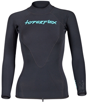 1.5mm Womens Hyperflex VYRL Long Sleeve Top - Black 