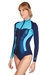 .5mm Women's GlideSoul Sparkling Long Sleeve Front Zip Bikini Cut Springsuit / Shorty - 105SS200500-019