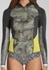 Billabong Peeky Jacket Womens Neoprene Jacket  2mm Front Zip Surf Capsule - Camo -